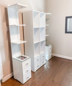 Estante de columna brillante con cajones Estante de libros Soporte Estante de cosméticos - Product Image 4