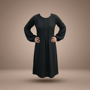 Abaya de créateur plissée pour femme en coton biologique résistant aux UV matière bambou écologique longue stylet modeste tarif raisonnable - Product Image 3