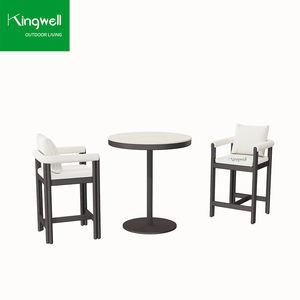Meubles de salle à manger d'extérieur, tabourets de bar hauts en aluminium portables, confortables, résistants aux intempéries et aux UV, <span class=keywords><strong>table</strong></span> et chaises de bar hautes pour hôtel - Product Image 5