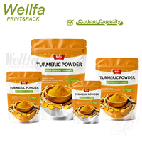 Sachet Doypack Personnalisé en Usine avec Fenêtre Transparente, Fermeture Zippée Refermable, Anti-fuite, pour Poudre de Curcuma 100g 250g 500g 1kg