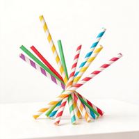 Pailles à boire en papier compostables de qualité alimentaire, multicolores, accessoire de fête quotidien