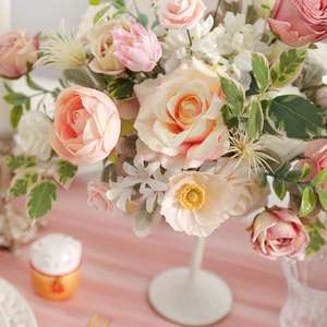 Buatan tangan bunga sutra buatan realistis dekorasi meja pernikahan buket bunga bayi dekorasi tengah meja Hari Ibu Natal - Product Image 5