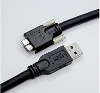 Kamera Digital Tautan industri USB mikro dudukan sekrup USB 3.0 ke micro-b kabel data fleksibel tinggi untuk kamera industri