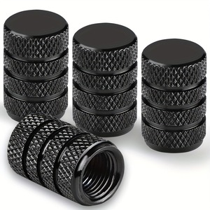 Aluminum Alloy Knurled Valve Caps 16mm American Mouth For Bicycle Car Tire Dust Protection - Product Image 1