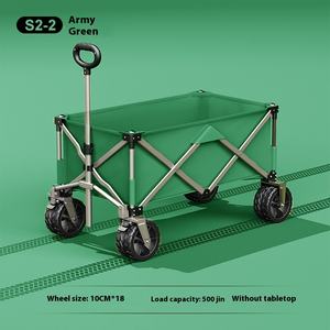 थोक स्टेनलेस स्टील चार पहिया पोर्टेबल शॉपिंग कार्ट फोल्डेबल सेल्फ ड्राइविंग कैंपिंग ट्रॉली आउटडोर कैंप वाहन भंडारण - Product Image 6