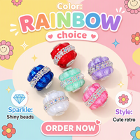 Perles en vrac en résine sculptée en forme de citrouille, avec bande de strass brillants et trou droit, fournitures DIY pour stylos, porte-clés, chaînes de téléphone et de sac