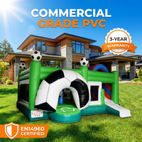 Structure gonflable de qualité commerciale pour le football, toboggan et château gonflable combinés, certifiée EN14960, en PVC, pour location événementielle, 20x13x10FT, capacité supérieure à 400KG