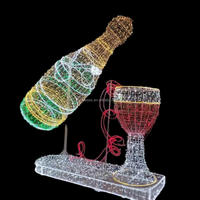 Lumière LED 3D en forme de verre à vin, étanche, pour décoration extérieure de festivals, parcs et événements