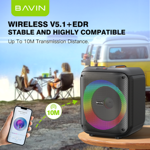 Bavin Chất lượng cao BM11 8 inch đầy đủ phạm vi ngoài trời Đảng xách tay BT không dây karaoke Loa với microphone - Product Image 3