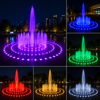 Fontaine musicale extérieure personnalisée en acier inoxydable, design moderne, étanche, avec rideau de sol sec pour parcs et places publiques