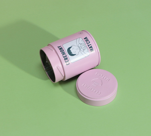 Customized pink Food Grade Empty Matcha Tin Jar Eco Friendly <strong>Metal</strong> Tea Tin Box Canister Round Airtight Tin <strong>Packaging</strong> for Matcha - Product Image 3
