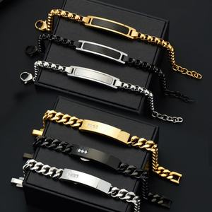 Wholesale Manufacturer New Design Men's Hypoallergenic Stainless Steel Chain <b>Bracelet</b> <b>Gold</b> Plated <b>and</b> Trendy for Gift Occasions - Product Image 1
