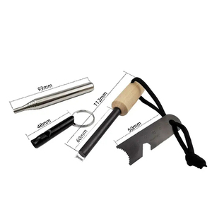 <span class=keywords><strong>Flintstone</strong></span> 7 in 1 Survival Camping Survival Tactical Gear Fire Starter con manico in legno - Product Image 3