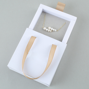 Caja de Joyería con Logotipo Personalizado, en Oferta, con Cajón Deslizante y Asa de Papel, para Guardar Collares y Pulseras - Product Image 5