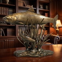 Figurine de carpe en bronze artisanale - Taille, espèce et patine entièrement personnalisables, sculpture en bronze