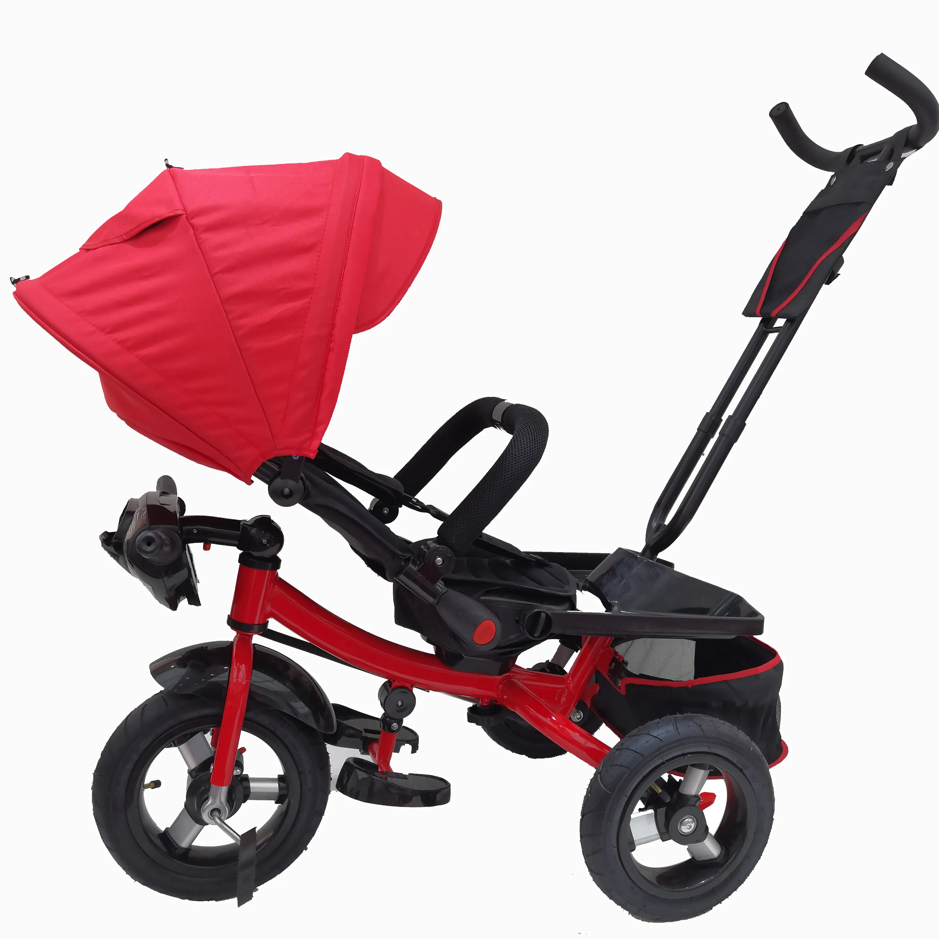 Kinderen 4 In 1 Baby Driewieler/Kid Push Trike Liggen Functie Kinderwagen 4 In 1 Driewieler Met Ouder handvat