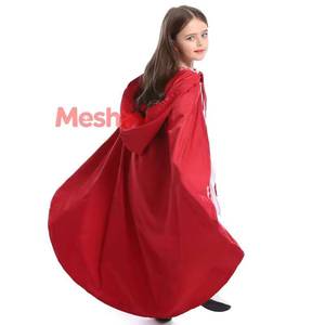 Capa Larga de Doble Capa para Niños, Disfraz de Halloween y Navidad, Capa Roja para Adultos con Capucha - Product Image 1