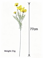 Bunga Cosmos Buatan Realistis 4 Kepala, Bunga Cosmos Grosir, Dekorasi Rumah, Ruang Tamu, Pernikahan, Centerpiece