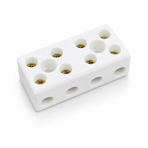 Bloc de bornes en céramique de porcelaine haute fréquence Aulipur 30A 500V~660V 16mm 4P, contacts en cuivre, connexion par vis, fil électrique - Product Image 2