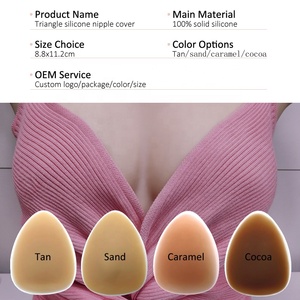 Penutup puting susu tanpa perekat, mulus Ultra tipis tidak terlihat penutup puting Bra segitiga bantalan silikon - Product Image 3