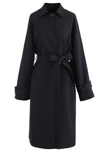 Oem Custom New Fashion girocollo maniche lunghe <span class=keywords><strong>monopetto</strong></span> cintura lunga <span class=keywords><strong>Trench</strong></span> da <span class=keywords><strong>donna</strong></span> - Product Image 5