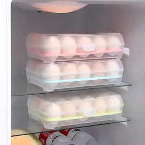 인기있는 저렴한 계란 보관 트레이 상자 플라스틱 안티 브레이킹 15 그리드 계란 홀더 주방 충돌 방지 플라스틱 계란 상자