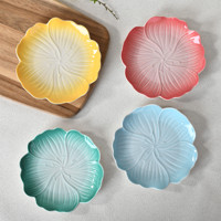 Assiette à chou de luxe Assiettes à fleurs Ensemble de vaisselle en Offre Spéciale porcelaine Usine de Chine Banquet de mariage Émail de couleur