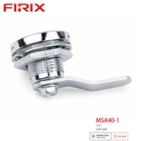 Serrure à came à quart de tour MSA40-1 en alliage de zinc chromé avec cylindre en laiton et cache-poussière pour armoires de télécommunications