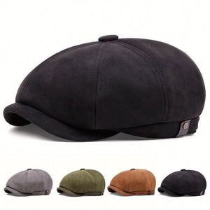 Nouveau chapeau béret rétro britannique printemps-automne pour hommes, chapeau de peintre artistique, chapeau décontracté en daim, chapeau de newsboy - Product Image 1