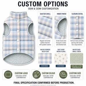 Lindos Chalecos de Algodón a Cuadros para Perros, Ropa Acolchada de Invierno para Perros Pequeños, Estilo Simple para Uso Diario - Product Image 3