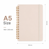 Carnet à spirale élastique A5 avec logo personnalisé, 70 feuilles lignées, journal d'écriture pour le bureau, les étudiants, l'école, fournitures cadeaux