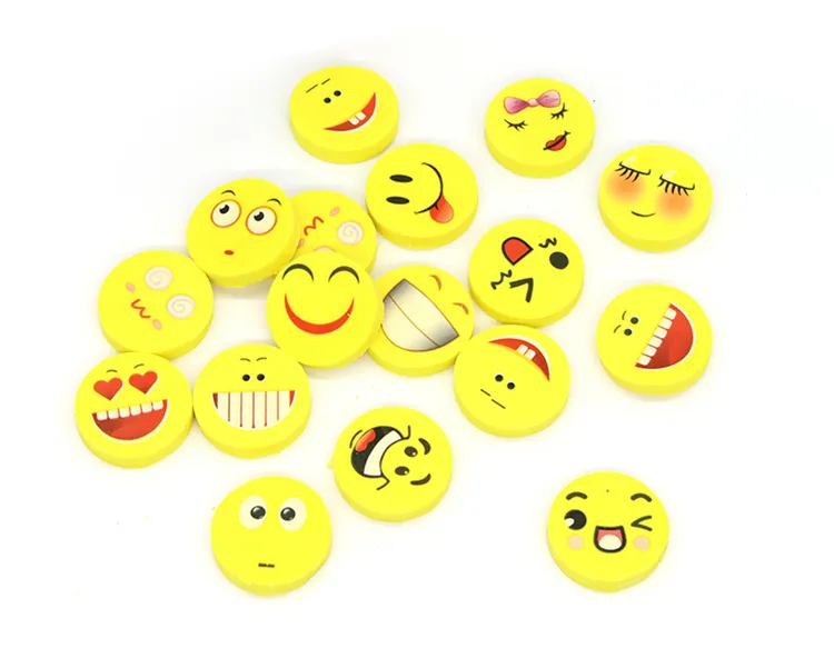 Новинка, ластик-карандаш с желтым улыбающимся лицом, новые Ластики для детей, милый резиновый ластик с мультяшным рисунком