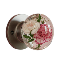 Poignée de porte en résine faite à la main avec motif floral intégré, poignée décorative vintage pour tiroir, armoire, placard, salle de bain