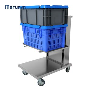 Basket stacking cart Stainless steel dishwasher basket transportation cart Hotel restaurant collection cart - Product Image 5
