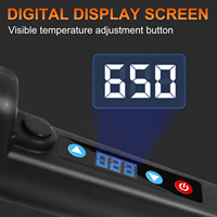 Kit de pistola de soldadura Kit de soldador con temperatura ajustable 200 ~ 650 °C, 80W LED Digital calor interno Auto enviar pistola de soldadura de estaño