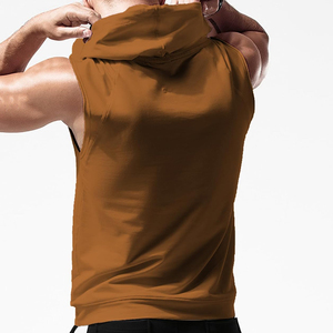 Men's Custom Logo <b>Sleeveless</b> <b>Hoodie</b> Shirt Polyester Breathable Quick Dry Workout Clothing Casual Muscle Style Gym Use - Product Image 5