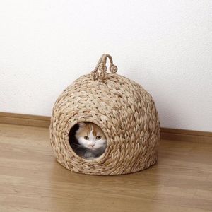 Top Lieferant für Haustier produkte 2024 Katze Hund Kaninchen haus machen aus Rattan Hyazinthe/Gras matte für Hamster Kaffee Holz Hund Kauen - Product Image 2