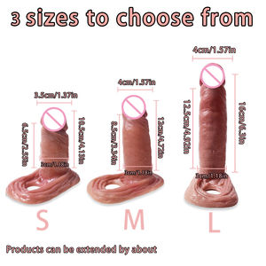 <span class=keywords><strong>3</strong></span> Größen Realistisches Kondom Wieder verwendbare Penis ärmel vergrößerung Kondome Männlicher Schwanz Dildo Enhancer Intim waren Sexspielzeug für Männer - Product Image 3