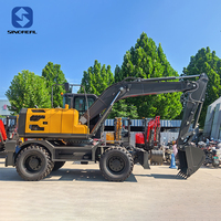 Mini-excavatrice sur roues neuve avec moteur et pompe Yuchai - Haute efficacité pour les travaux de démolition, de rénovation et les entreprises de location