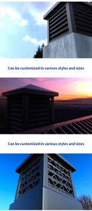 Hotte <span class=keywords><strong>d</strong></span>'extraction moderne carrée en alliage <span class=keywords><strong>d</strong></span>'aluminium avec persiennes, étanche à la pluie, pour climatisation de villa - Product Image 5