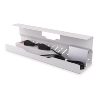 Organisateur de câbles USB en acier au carbone noir véritable pour bureau, fixation sur panneau perforé