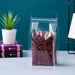 Bolsas Ziplock con Base Cuadrada y Asa Transparente, con Ocho Pliegues Laterales, para Empacar Snacks, con Muesca de Apertura y Resellables con Calor - Product Image 1