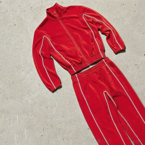 Vente en gros de survêtements de <span class=keywords><strong>jogging</strong></span> surdimensionnés réfléchissants personnalisés survêtements évasés en velours vêtements de sport survêtements pour hommes - Product Image 2