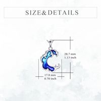 Collier pendentif vague en émail, en argent sterling 925, avec breloque vague océanique, bijoux océaniques en platine pour femme