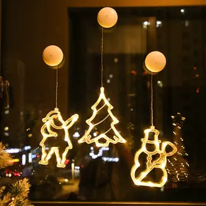 2020新款10 LED圣诞树室内防水圣诞装饰吸盘窗户吊灯