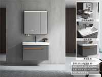 Meuble de salle de bain en PVC, combinaison lavabo mural, petit meuble de salle de bain, lavabo grande capacité