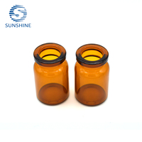 Flacon en verre pharmaceutique tubulaire ambré de 5 ml, flacon en verre vide pour injection, emballage de médicaments, vente en gros