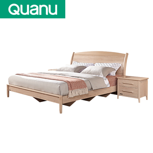 Bois, meuble <span class=keywords><strong>de</strong></span> lit moderne <span class=keywords><strong>de</strong></span> 1.8M, lit en chêne blanc, avec <span class=keywords><strong>table</strong></span> <span class=keywords><strong>de</strong></span> <span class=keywords><strong>chevet</strong></span>, bon marché - Product Image 2