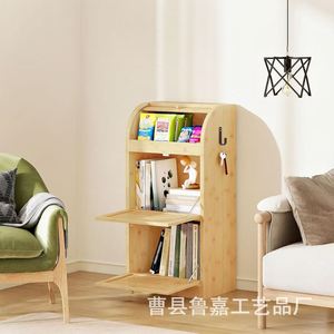 Living Room Cabinet Solid Wood 3 Layers Large Capacity Multipurpose <b>Storage</b> <b>Rack</b> For Fruit <b>Vegetable</b> Beverage Snack - Product Image 1