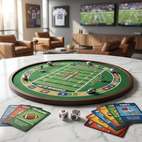 Jeu de société en carton rond sur le thème du football - Écologique, taille personnalisable pour les fêtes de famille et les voyages
